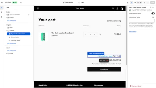 PayU GPO — Credit Widget screenshot