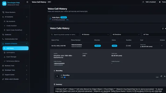 AI Call Center Assistflow App screenshot