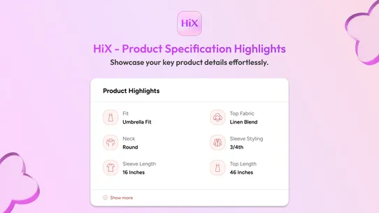 HiX ‑ Product Highlights screenshot