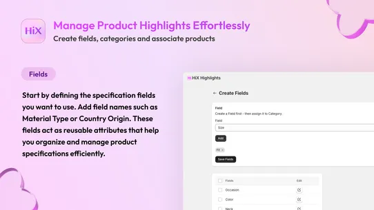 HiX ‑ Product Highlights screenshot