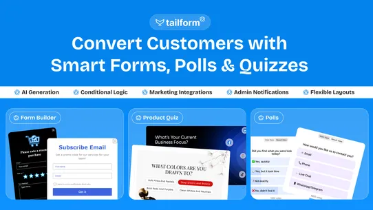 T: Form Builder + Product Quiz screenshot