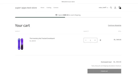 Zuper Free Shipping Bar screenshot