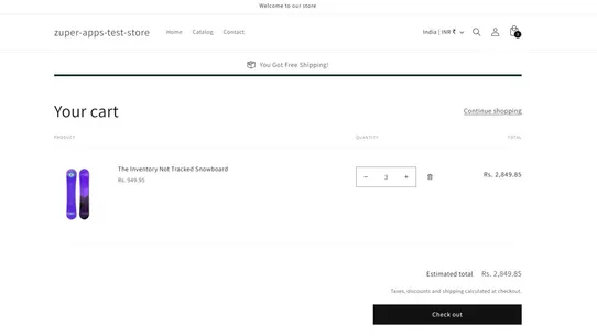 Zuper Free Shipping Bar screenshot