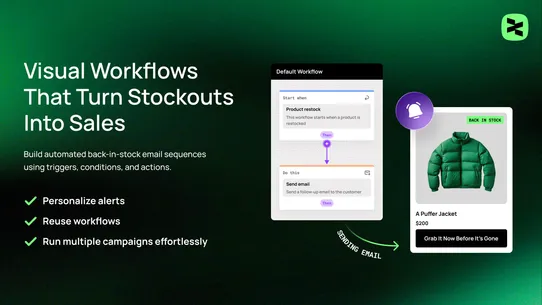 XFlow Back in Stock Automation screenshot