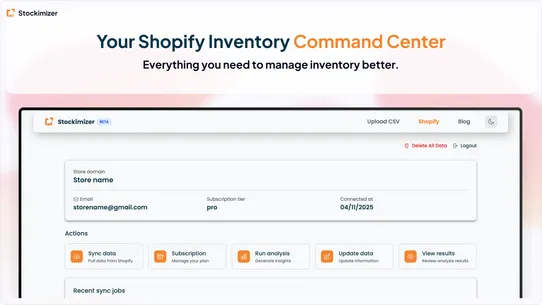 Stockimizer screenshot