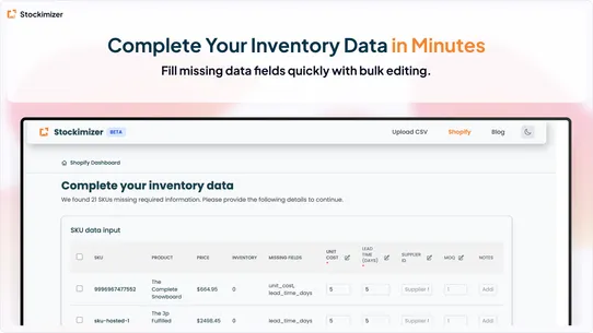 Stockimizer screenshot