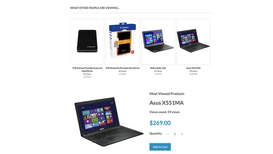 Most Viewed Products screenshot