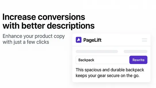 PageLift‑Product Optimization screenshot