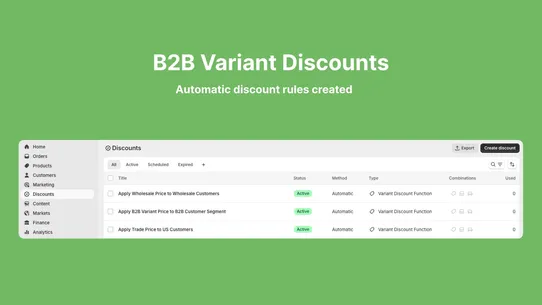 Goldy B2B Variant Discounts screenshot