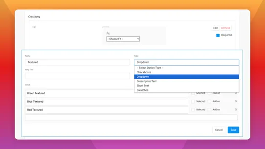 CT Infinite Product Options screenshot