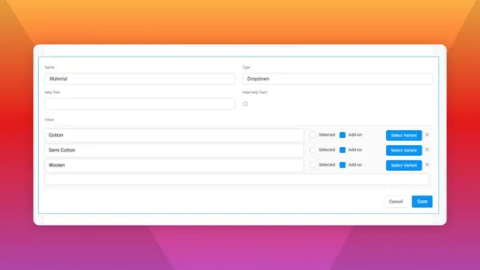 CT Infinite Product Options screenshot