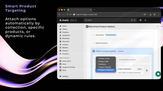 Misk Smart Product Options screenshot
