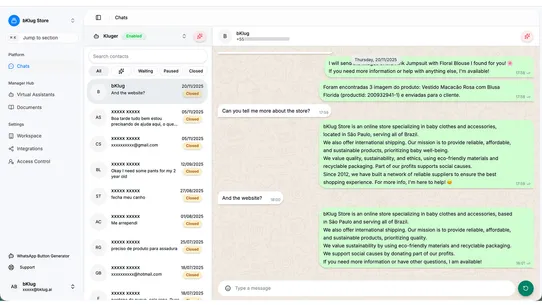 bKlug AI for WhatsApp Commerce screenshot