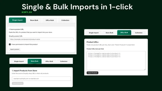 Kopy‑io Import &amp; Copy Products screenshot