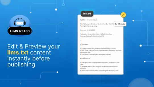 LLMs.txt AEO Optimizer screenshot