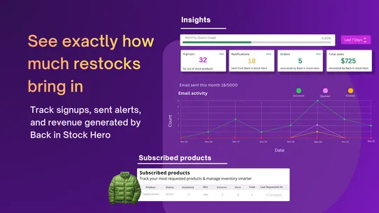 Back in Stock Hero screenshot