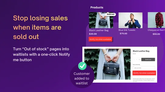 Back in Stock Hero screenshot