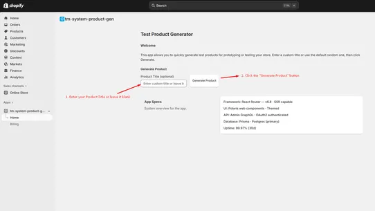 TM System Product Gen screenshot