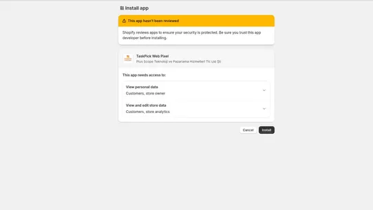 TaskPick Referrals ‑ Web Pixel screenshot