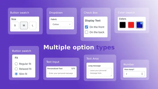 Flux Product Option Variants screenshot