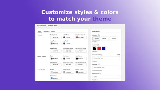Flux Product Option Variants screenshot