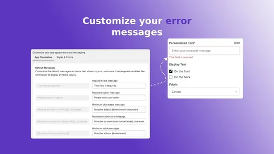 Flux Product Option Variants screenshot