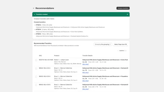AisleSpark Inventory Rebalance screenshot