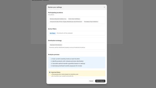 AisleSpark Inventory Rebalance screenshot