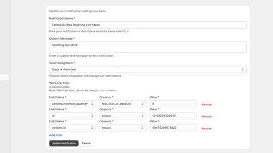 Postallyy Slack Notifications screenshot