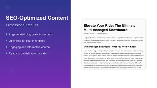 Auto Blog generator: AI SEO screenshot