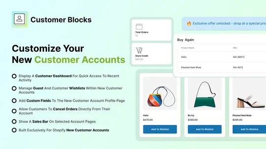 Customer Blocks screenshot