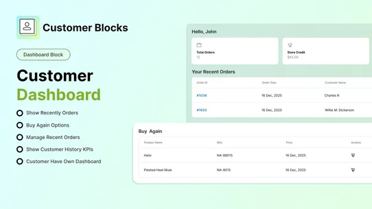 Customer Blocks screenshot