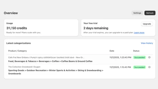 Categorify ‑Product Classifier screenshot