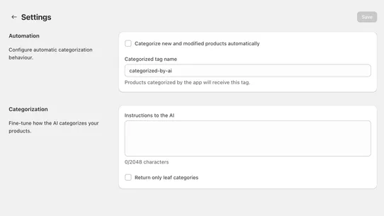 Categorify ‑Product Classifier screenshot