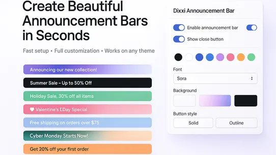 Dixxi: Announcement Bar screenshot