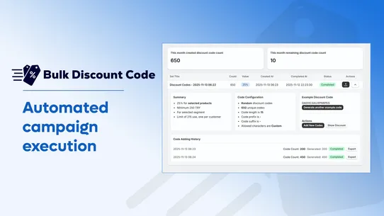 DiscountFix | Create Bulk Code screenshot