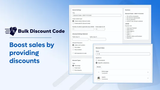 DiscountFix | Create Bulk Code screenshot