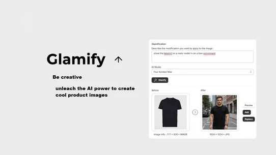 Glamify: AI photo edit screenshot