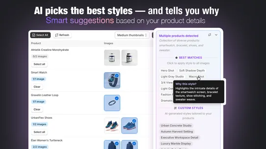 Phora AI Product Images screenshot