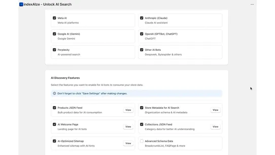 indexAIze ‑ Unlock AI Search screenshot