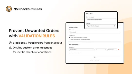 NS Checkout Rules screenshot