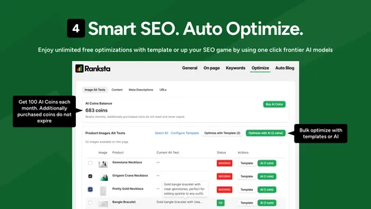 Ranksta SEO screenshot