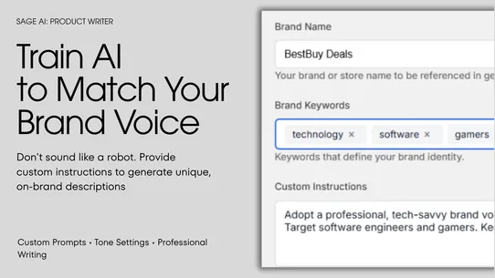 Sage AI: Product Writer screenshot