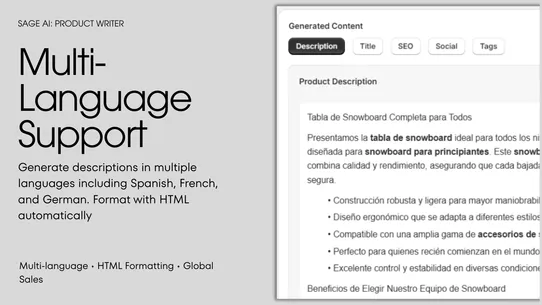 Sage AI: Product Writer screenshot