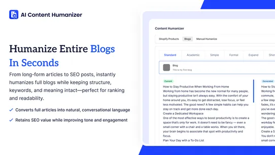 AI Content Humanizer screenshot