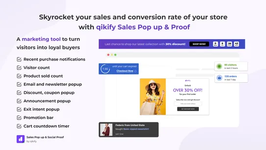 qikify Sales Pop up &amp; Proof screenshot