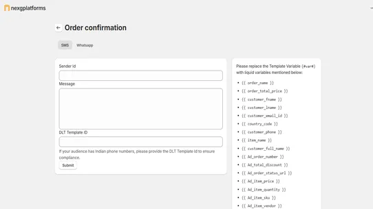 NexG SMS and WhatsApp Services screenshot