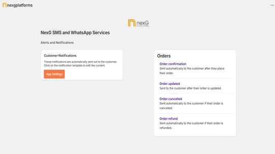 NexG SMS and WhatsApp Services screenshot