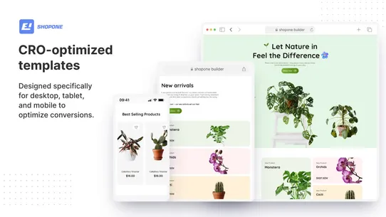 ShopOne Landing Page Builder screenshot
