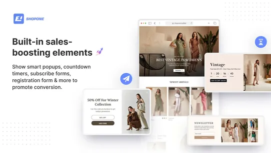 ShopOne Landing Page Builder screenshot